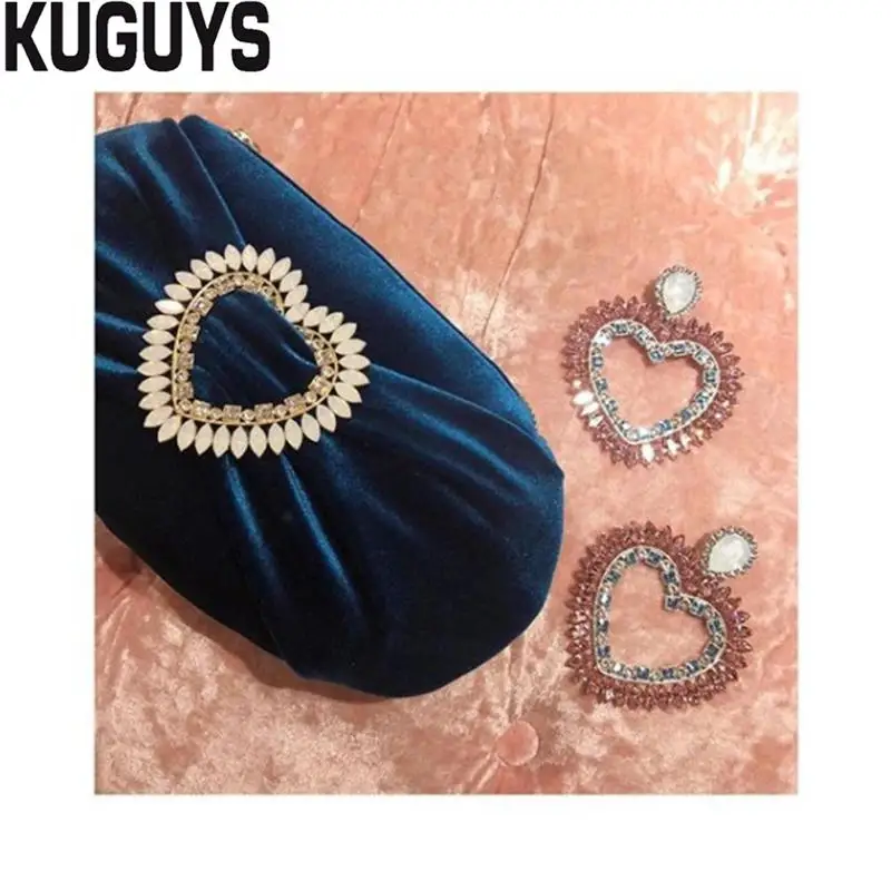Женские серьги подвески KUGUYS длинные с кристаллами вечерние свадебные
