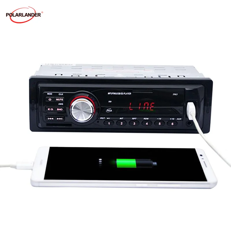 12 В автомобильный радиоприемник с поддержкой FM USB / SD MMC кардридер светодиодный
