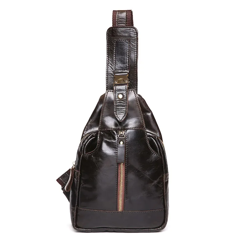 Натуральная кожа нагрудная сумка винтажная модная мужская сумка-слинг