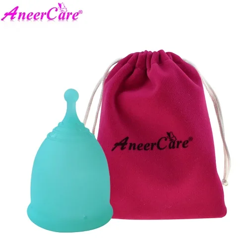 blue cup and bag 1 шт., менструальная чашка Copa, менструальная Силиконовая медицинская женская чашка, менструальная чашка, стерилизатор, менструальные женские вагинальные чашки - Цвет: blue cup and bag