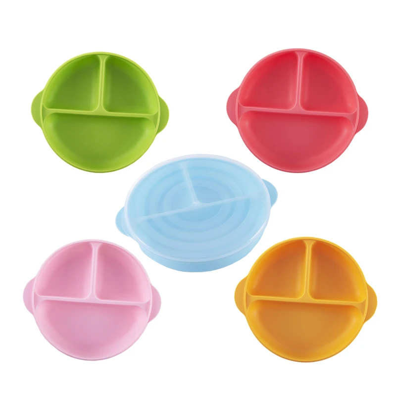 Детские милые разделенные тарелочки для детей унисекс посуда легко моется в