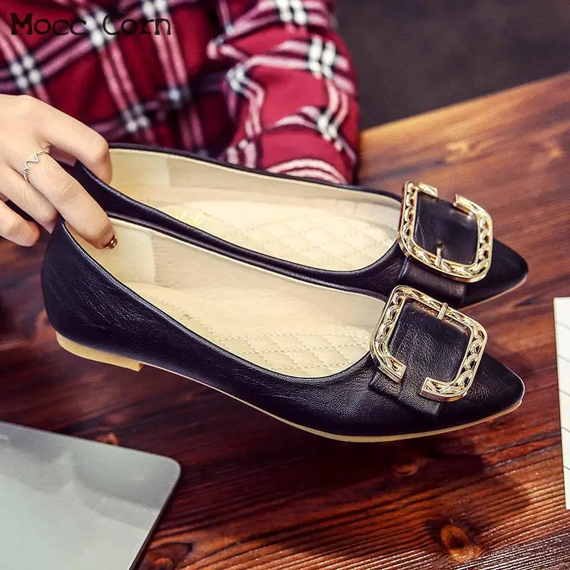 Размеры 34 43 женские мокасины на плоской подошве с металлической квадратной