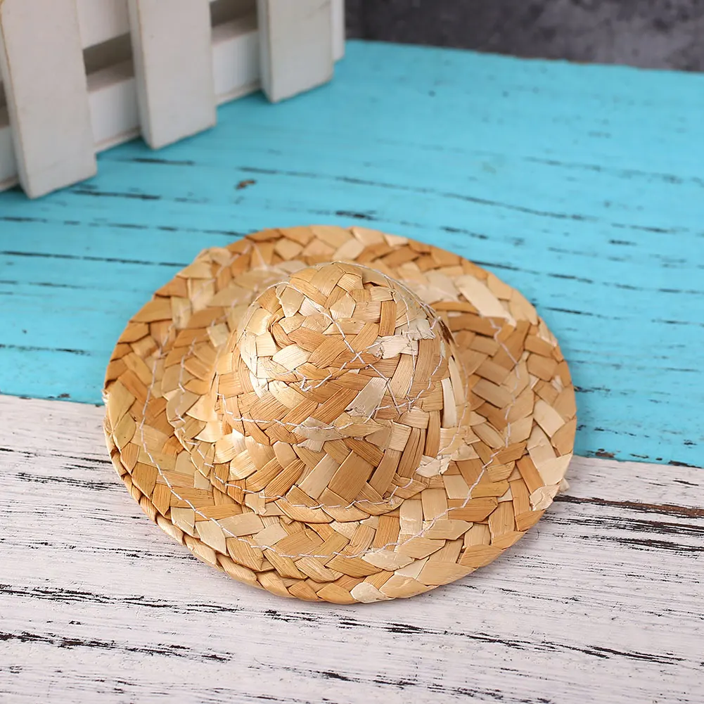 DIY соломенная шляпа плетение Ручной Работы Фигурка Аксессуары Украшение дома игрушка