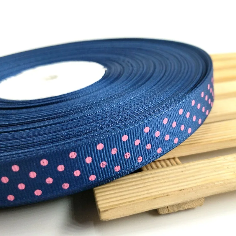 HL 5/8"(15MM) 10 Meters/lot Printed Dots Grosgrain Ribbons Gift Box Wrapping Belt Wedding Party Decorative Crafts