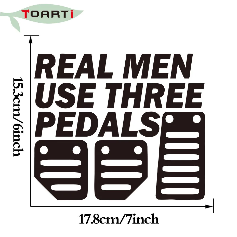 Настоящие мужчины используют три педали виниловая наклейка стикер Сделай Сам