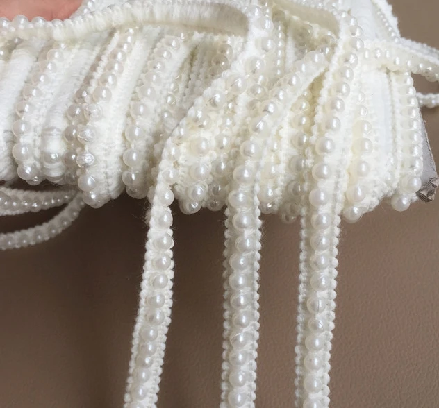 5 ярдов/Лот кружевная отделка из бисера жемчужная кружевные украшения аксессуары