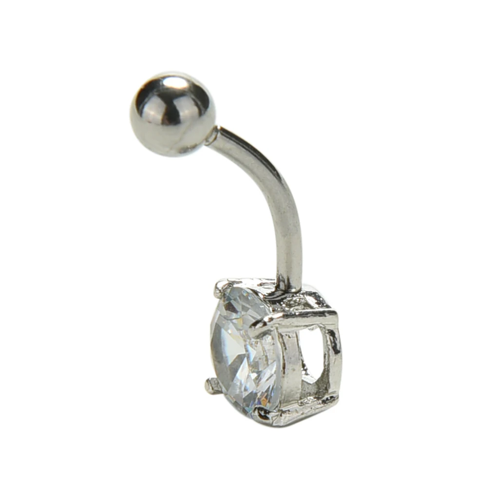 Стальной пупок пупка кольцо модный стиль 8 мм прозрачный хирургический пирсинг