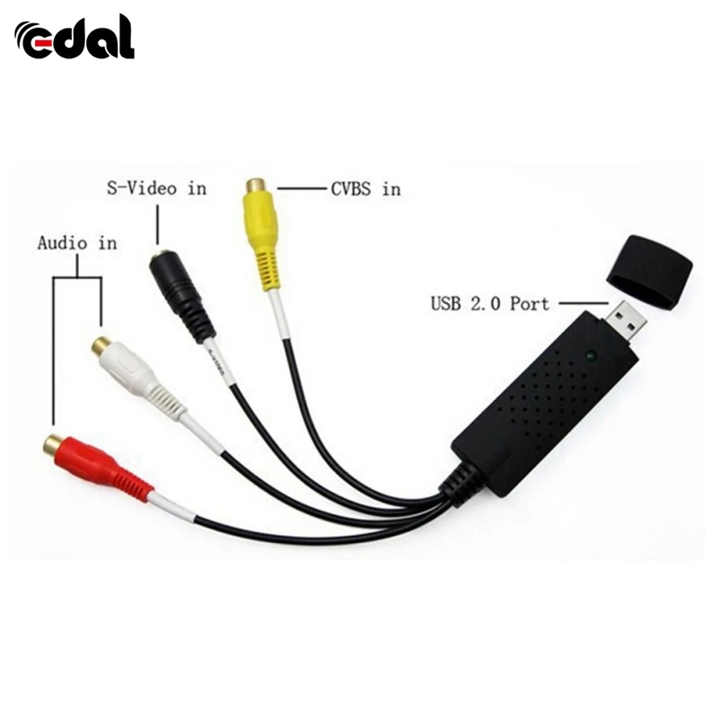 EDAL USB 2 0 Easycap Аудио Видео DVD VHS Запись карты конвертер ПК адаптер|Беспроводные