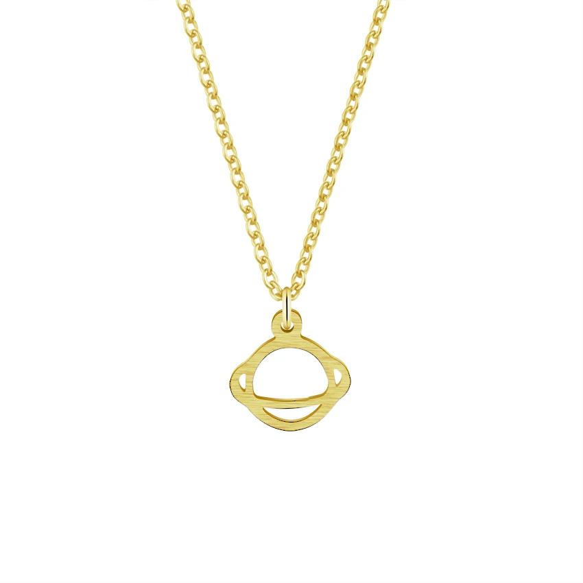Space Saturn Charm Necklaces & Pendants For Women Planet Jewelry Stainless Steel Gold Silver Funky Chain Choker Collier Bijoux|pendants for