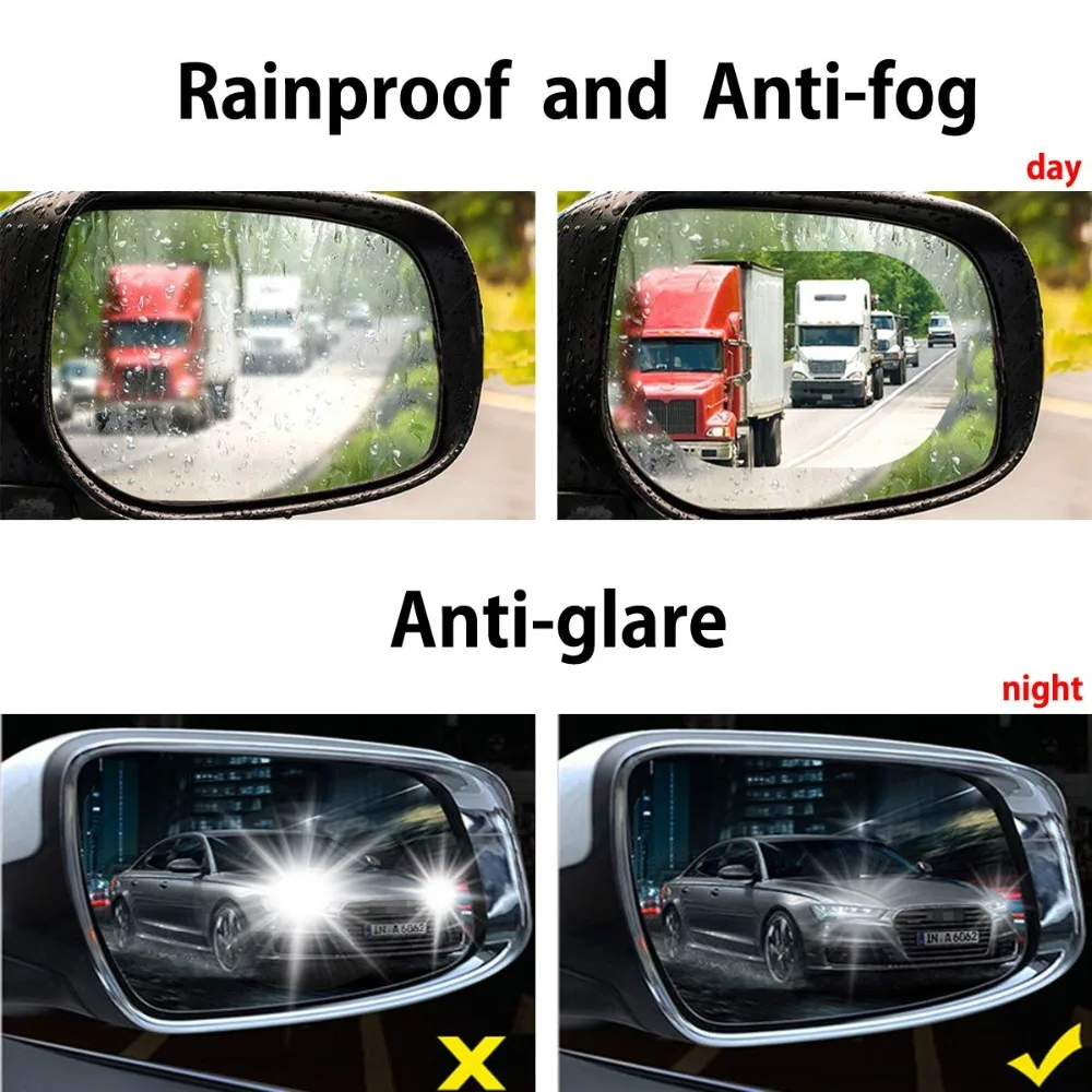 Прозрачные защитные пленки для бокового зеркала заднего вида автомобиля 2x/4x