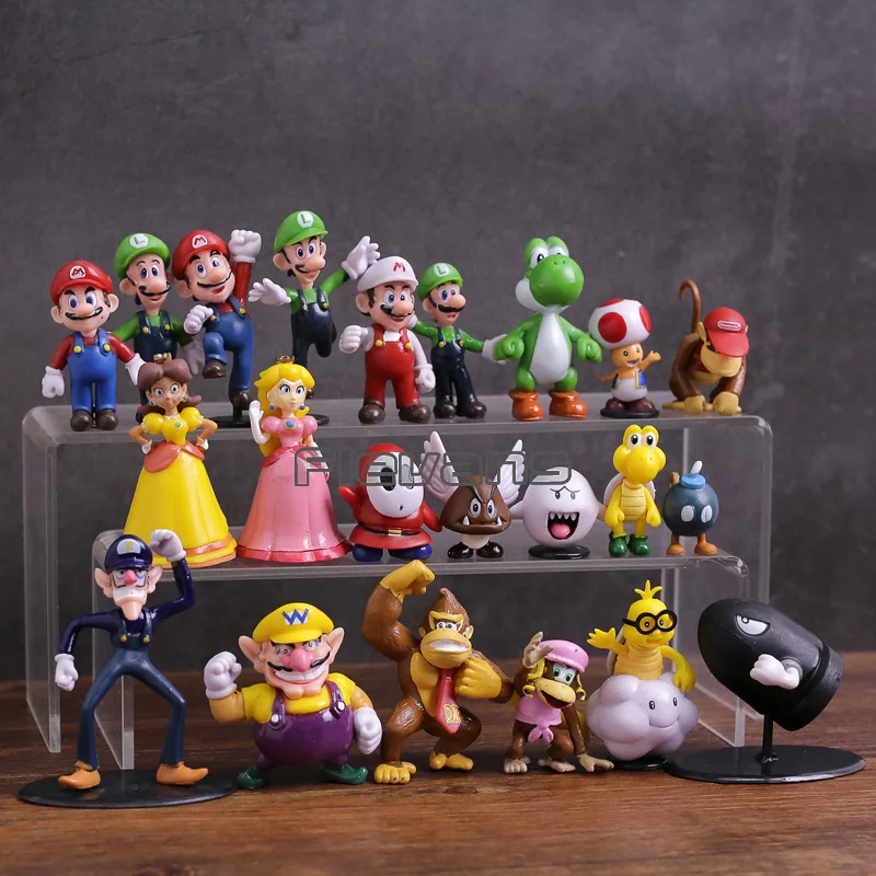 Супер Марио Bros семья мини фигурки из ПВХ игрушки 22 шт./компл. Луиджи уарио Waluigi Toad