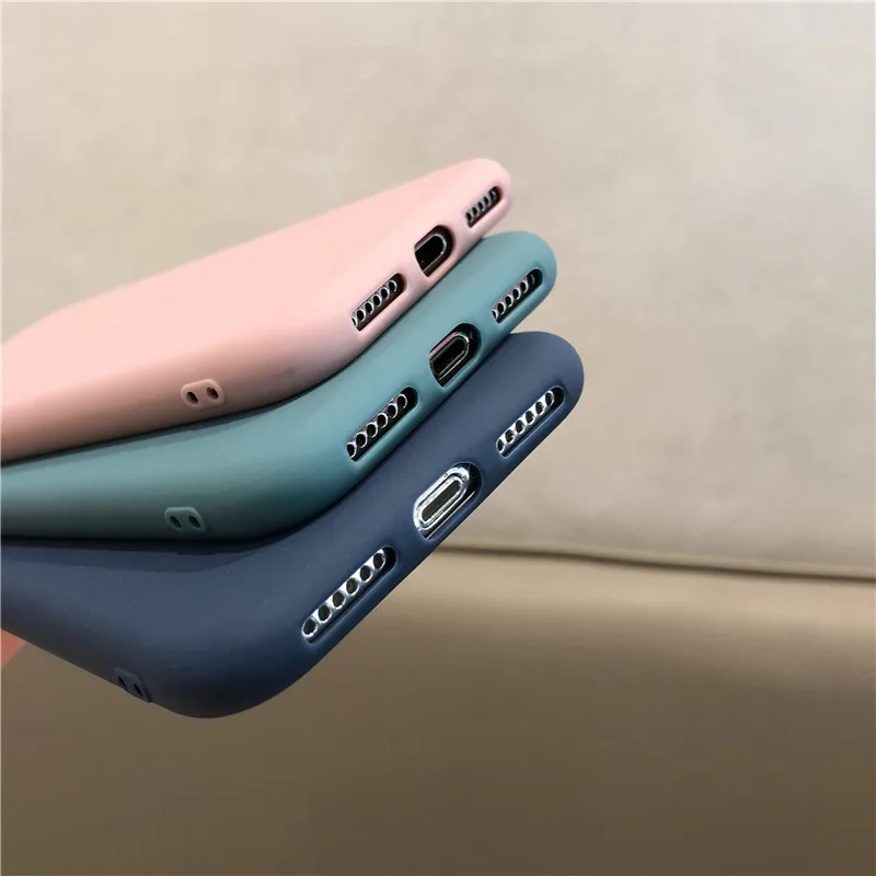 Яркий матовый цветной чехол для iPhone 7 8 Plus 6 6s X силиконовая Мягкая задняя крышка из