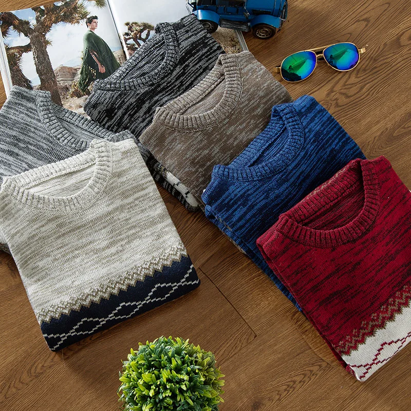 Новинка 2018 модные свитера с круглым вырезом вязаный мужской свитер длинным