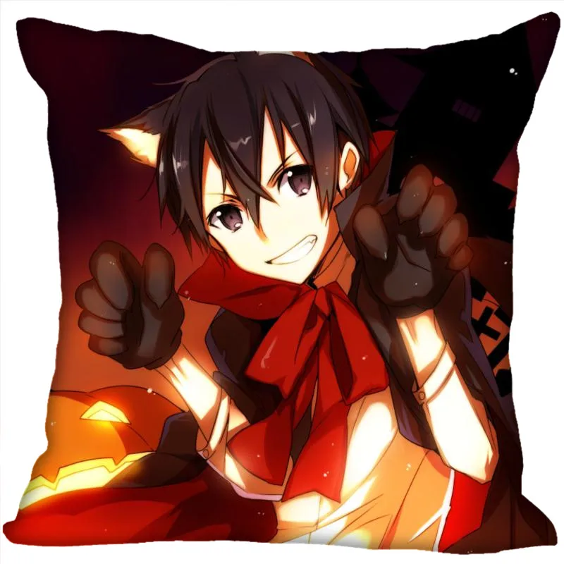 Наволочки на заказ в стиле аниме Sword Art Online, квадратная наволочка, Рождественская Наволочка на молнии, 40*40 см, 45*45 см(одна сторона - Цвет: Pillowcase 13