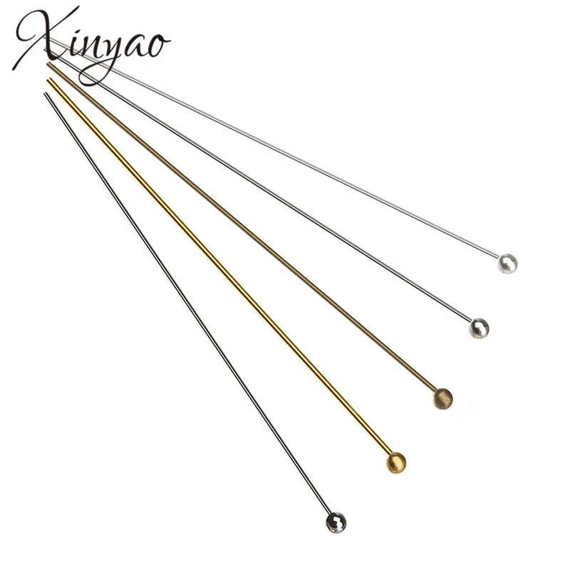

XINYAO 200pcs/lot Length 20 25 30 40 50 mm Metal Ball Head Pins For Diy Jewelry Making Head pins Findings Dia 0.5mm (24 gauge)