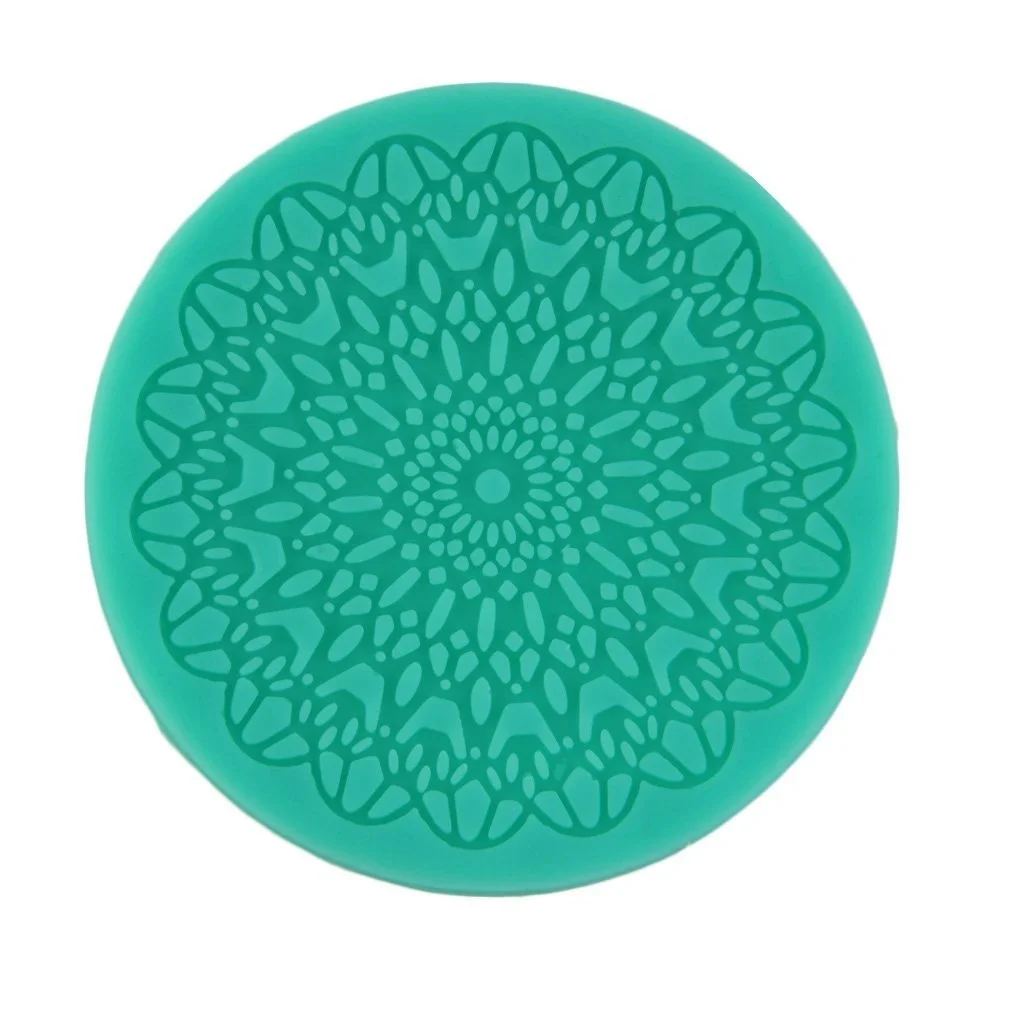 Round Lace Shaped Silicone Mold Mould Fondant Cake Decoration Baking Tool | Дом и сад