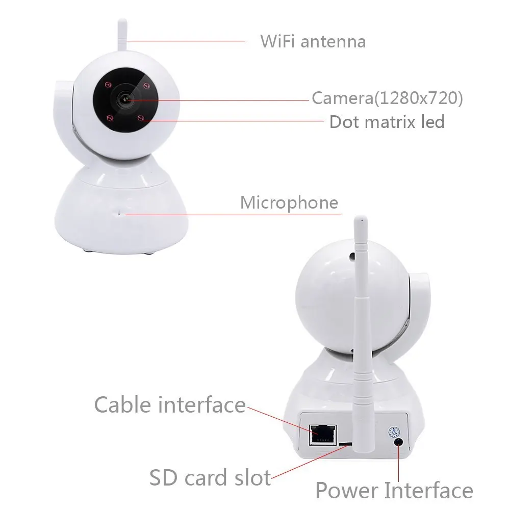 IP камера JCWHCAM 720P Wi Fi встроенный микрофон панорама/наклон видеоняня беспроводная