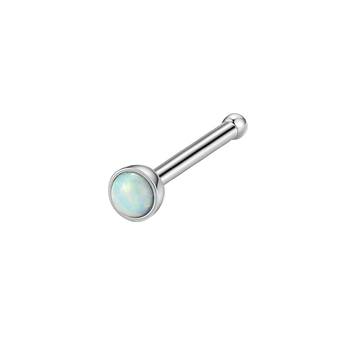 opal GAGABODY 20G Носовая кость шпильки хирургические Сталь ноздрей, штифты, винты кольцо в нос для пирсинга серебро носа серьги-гвоздики 2/2. 5/3 мм - Окраска металла: opal