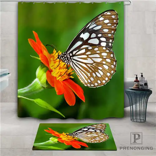 Custom Butterfly (1) Waterproof Shower Curtain Doormat Home Bath Bathroom Polyester Fabric Multi Sizes#2019-1-05-20 | Дом и сад