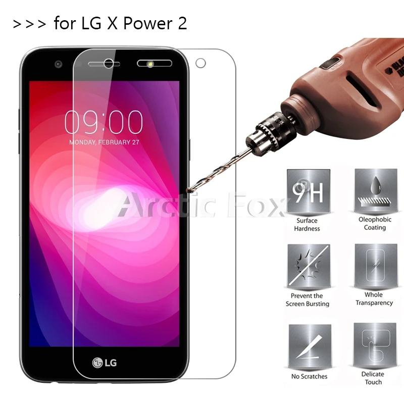 2 шт./лот закаленное Стекло для LG X power Экран протектор Защитная пленка Бесплатная