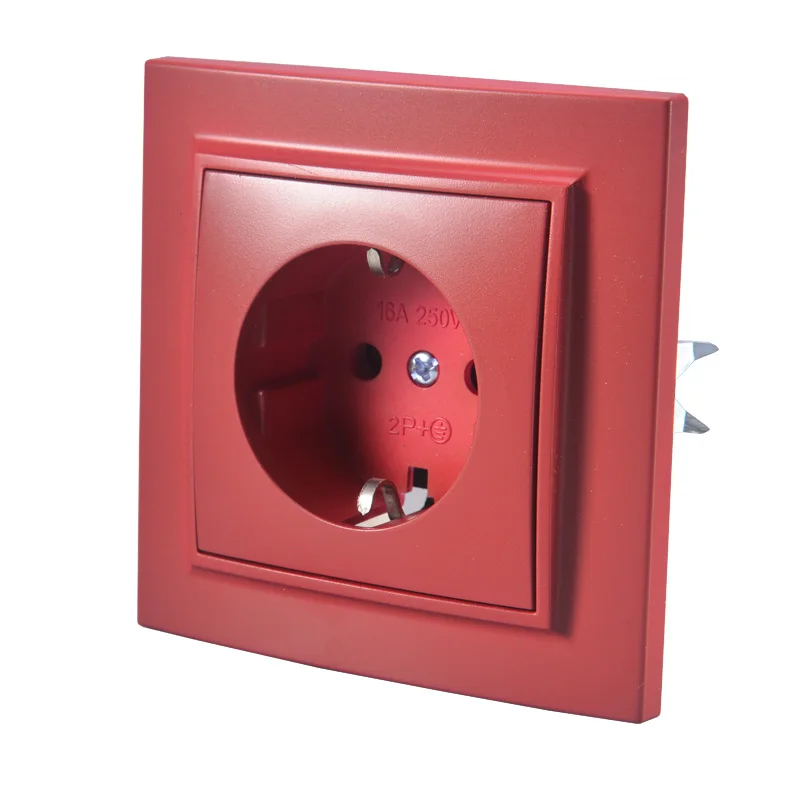 Rose Red Попсокет красная роза евро стены штепсельная розетка 250V 16A Питание настенное крепление Зарядное устройство декоративные розетка legrand livolo - Тип: Rose Red