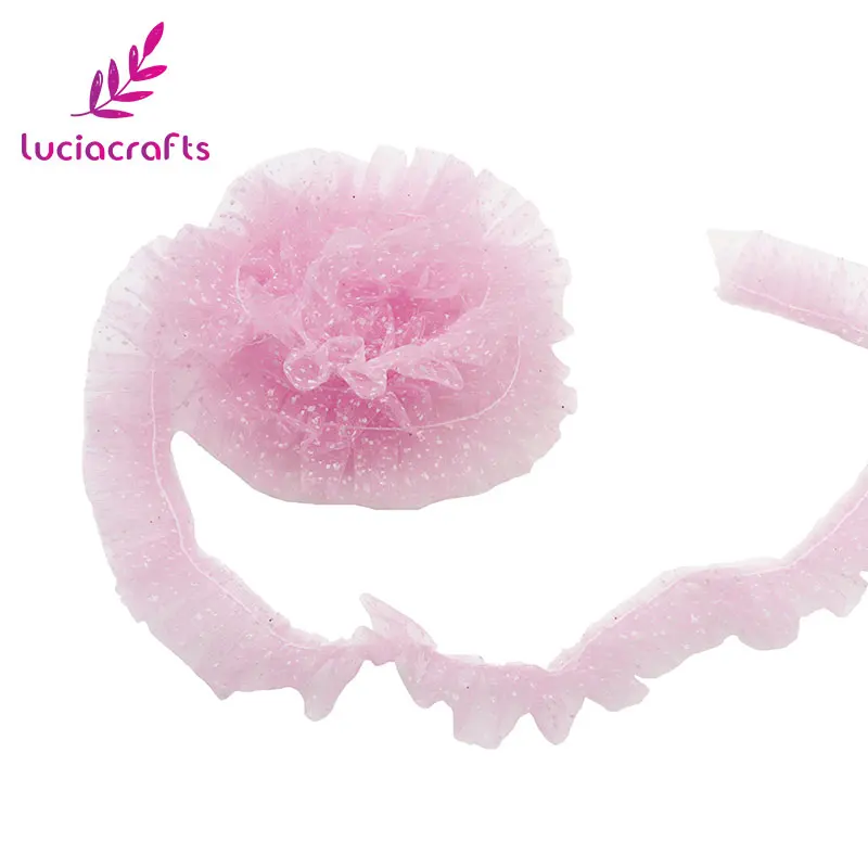 Lucia crafts/20 мм 2 ярда/6 ярдов кружевная отделка в горошек сетчатая лента из органзы