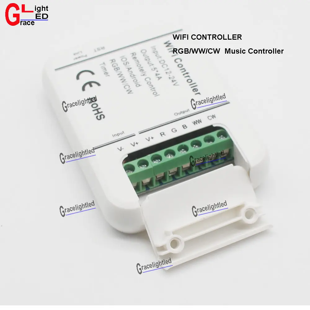 5 шт. 4A * 5CH (RGB/WW/CW) LED WIFI контроллер IOS Android Smart Link таймер DC 12 24V|Подвесные лампочки| |