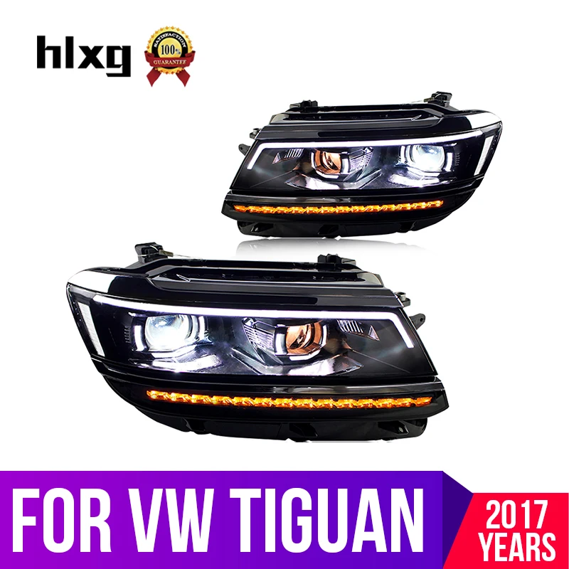 Hlxg автомобильный Стайлинг для Volkswagen Tiguan фары 2017 головная лампа led передний HID