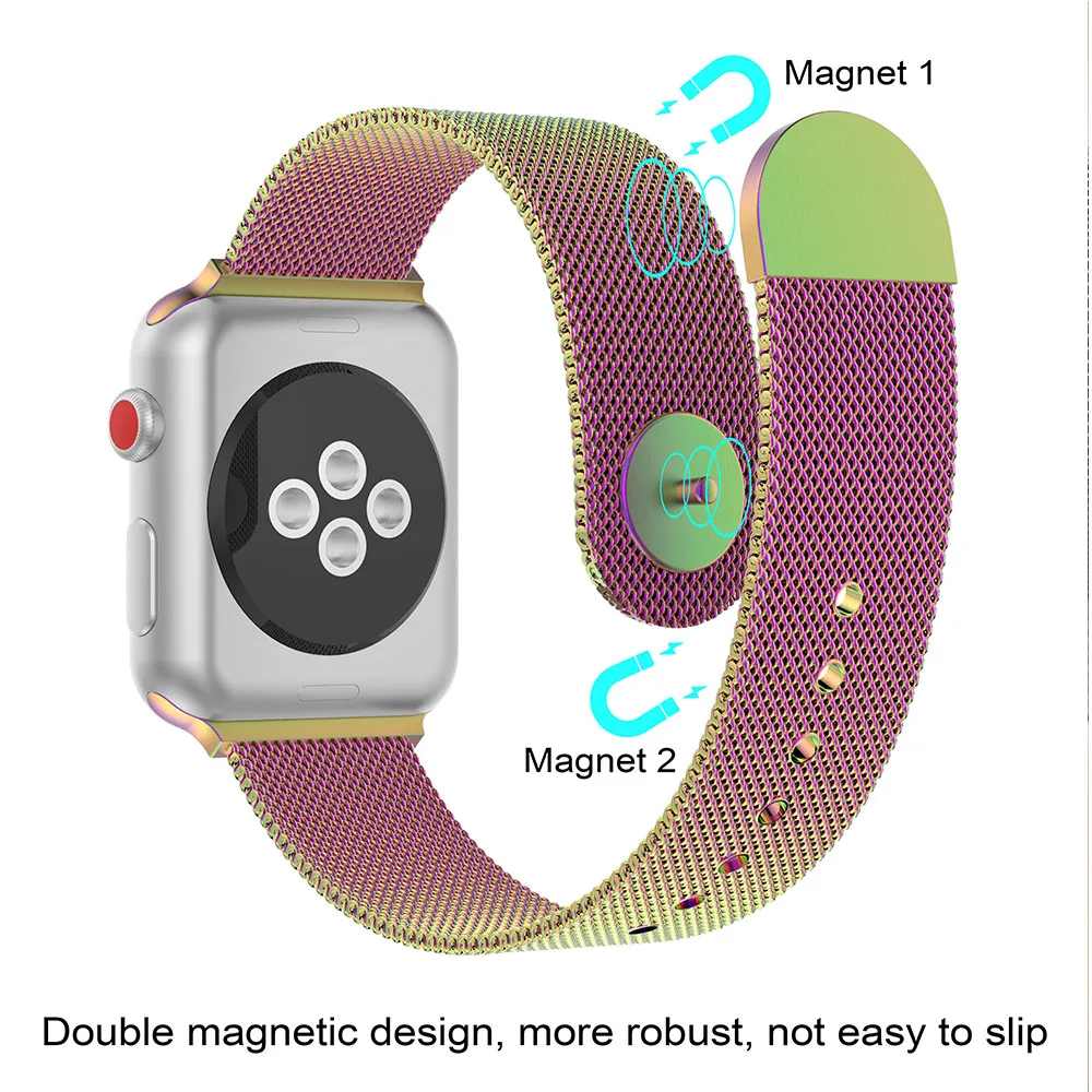 Миланская петля браслет из нержавеющей стали ремешок для Apple Watch серии 1/2/3 42 мм 38