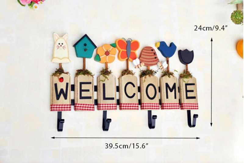 Creative Home Decor Flower Hooks For hanging Welcome Wall Decoration Painted gancho de parede Pastoral Style Coat Hanger | Дом и сад
