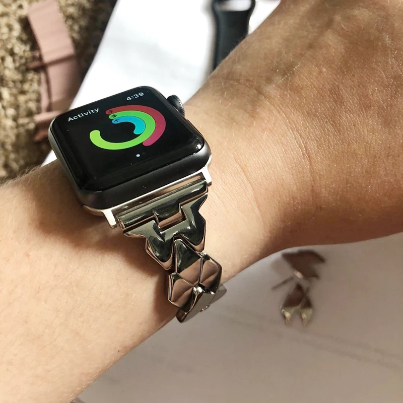 Металлический ремешок Laforuta для Apple Watch 40 мм 44 металлический iWatch 38 42 браслет с