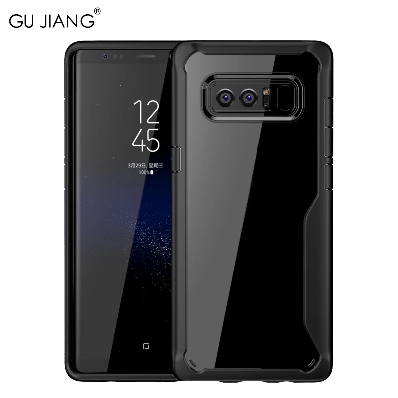 GU JIANG тонкий силиконовый прозрачный чехол для Samsung Galaxy Note 8 полный защитный