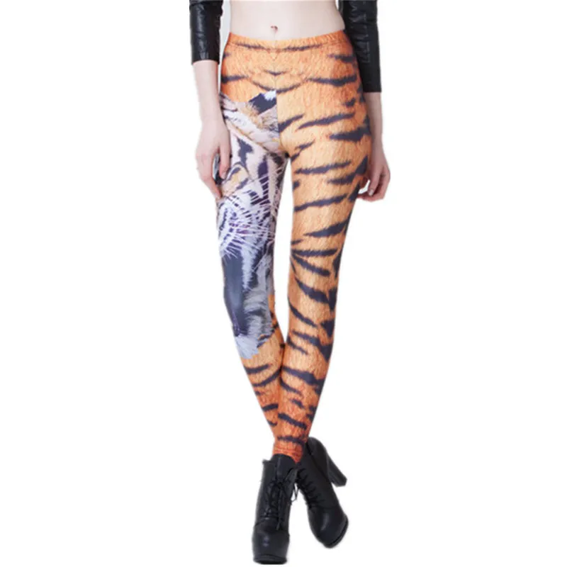 Женские леггинсы с высокой талией и 3D принтом новинка 2017 женские блестящие