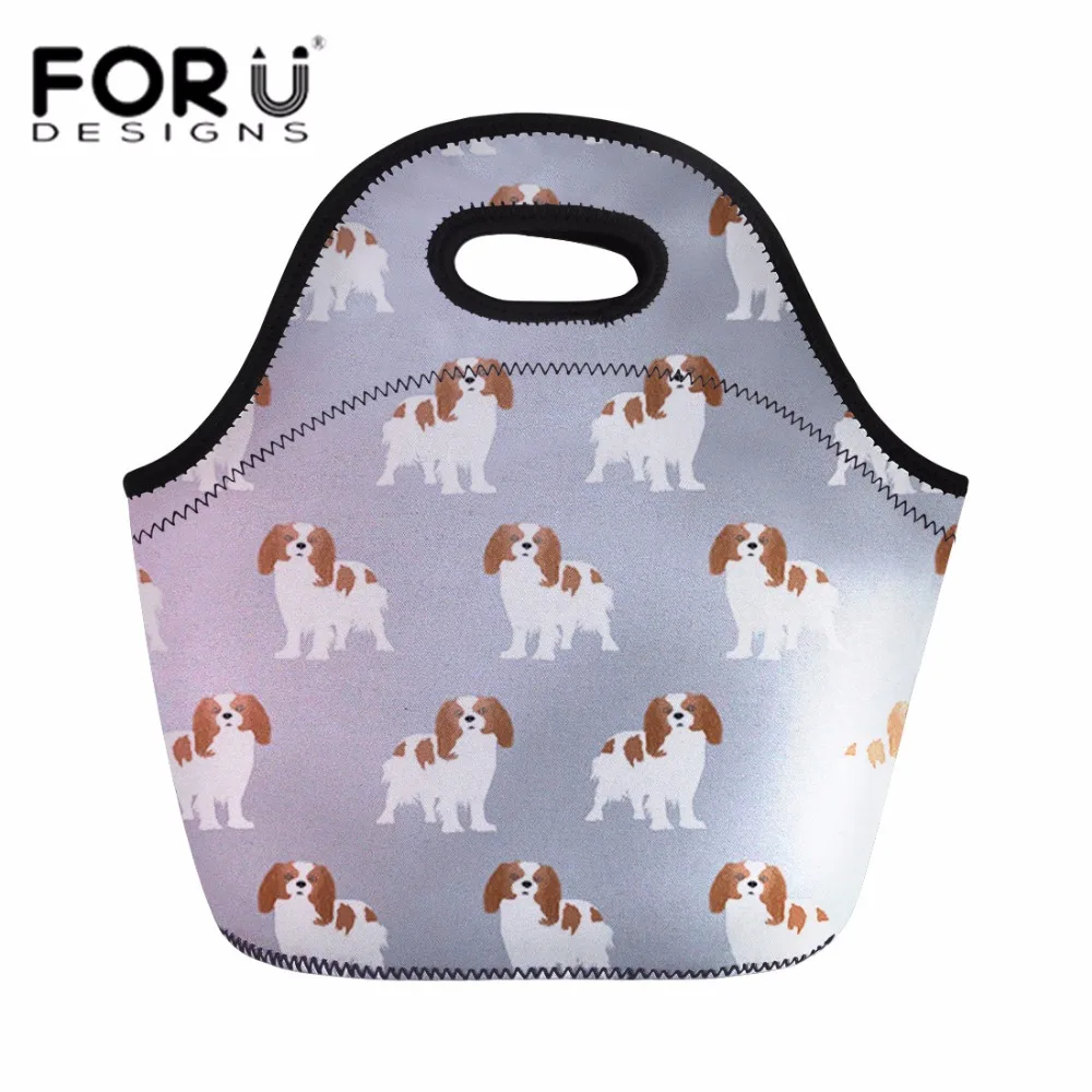 

FORUDESIGNS Portable Thermal Lunch Bags for Women Kids Girls Cavalier King Functional Food Picnic Box Insulated Tote Bag Storage