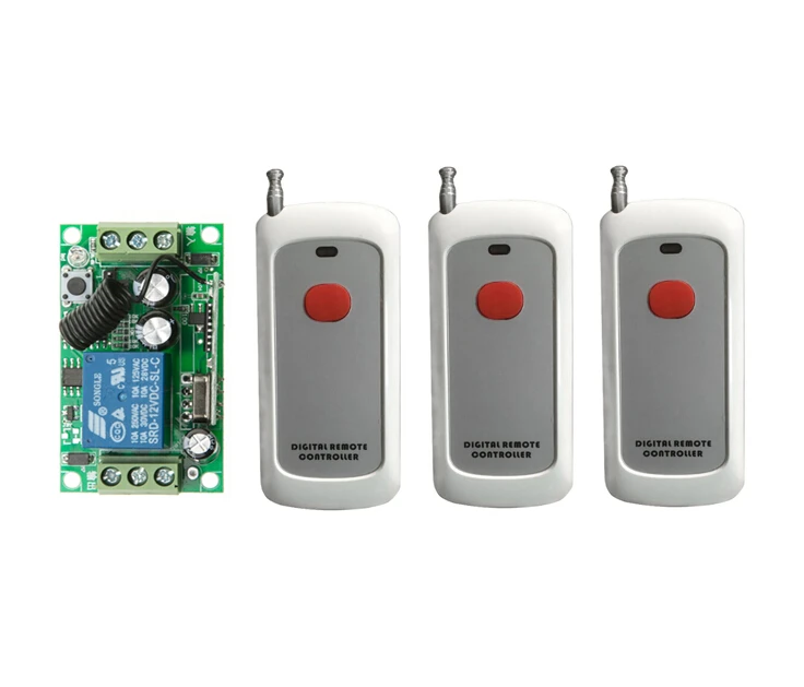 DC12V 10A 1CH RF Беспроводная система дистанционного управления 55*32*16 мм 1 * приемник и 3