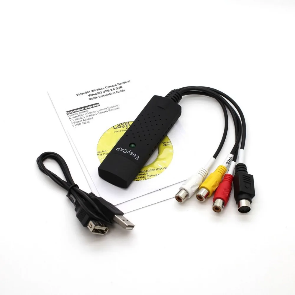 Easycap USB 2.0 аудио видео VHS к DVD конвертер адаптер карты захвата для Win7 / 8 бесплатная