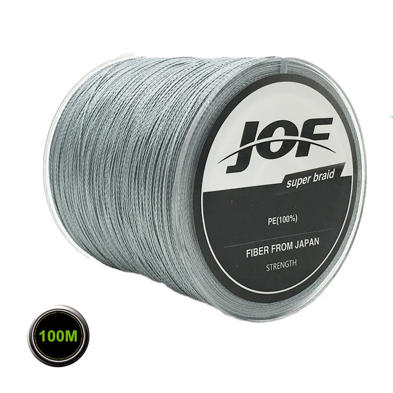 JOF бренд 4 нити 100 м 100% PE Материал многофиламентная плетеная рыболовная леска из ПЭ