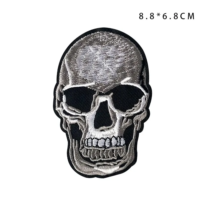 2 шт. Skullman аппликация конечное назначение вышитая нашивка, приклеиваемая утюгом на патчи для одежды DIY швейная ткань для рукоделия значок 100*100 мм