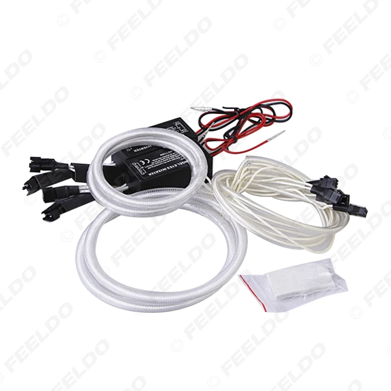 

FEELDO 4Pcs/set Car Optional Headlight CCFL Angel Eyes Halo Rings Kits For Lada Kalina 1119 White #FD-1286