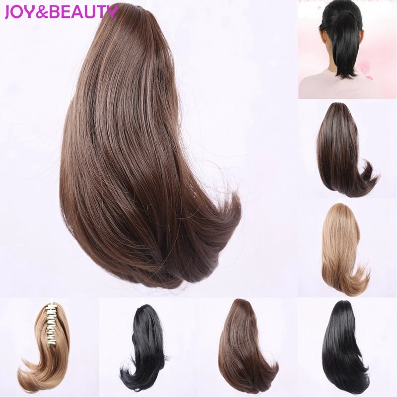 JOY& BEAUTY, синтетические волосы с зажимом, конский хвост, коготь, волосы, конский хвост, накладные волосы, шиньон, 12 дюймов, длинные, 5 цветов