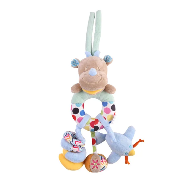 Rhinoceros Rattle Fulljion детские погремушки мобильные игрушки для малышей игрушки младенческая кровать колокольчик животное музыкальный мобильный новорожденный коляска кукла 0 12 месяцев - Цвет: Rhinoceros Rattle
