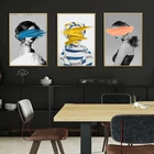 Абстрактные настенные картины с изображением женщины, желтого и синего, зеленого, розового цветов, для дома, Картина на холсте, постеры для украшения красоты