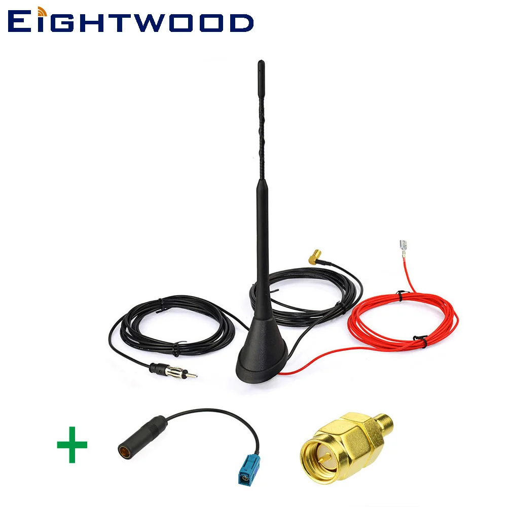 

Eightwood усиленный автомобильный радиоприемник AM FM антенна для крыши и сменный кабель адаптера для Alpine JVC Sony Kenwood DAB +