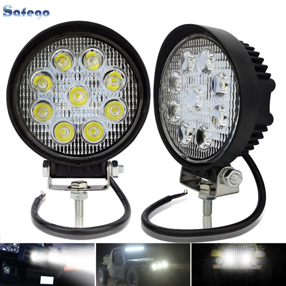 Safego 2X 27w светодиодный рабочий светильник 12v для трактора s 24V внедорожный 4X4 ATV