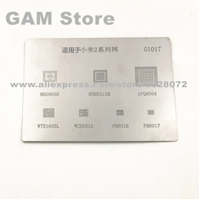 

For Xiaomi 2 BGA Stencil MBG965H MDM9215M APQ8064 WTR1605L WCD9310 PM8018 PM8917 BGA reballing Direct Heating Template G1017