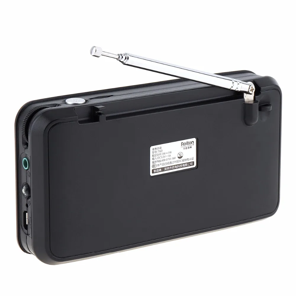 Rolton T60 Портативный UV & ABS радио USB мини FM динамик светодиодный ЖК дисплей сабвуфер