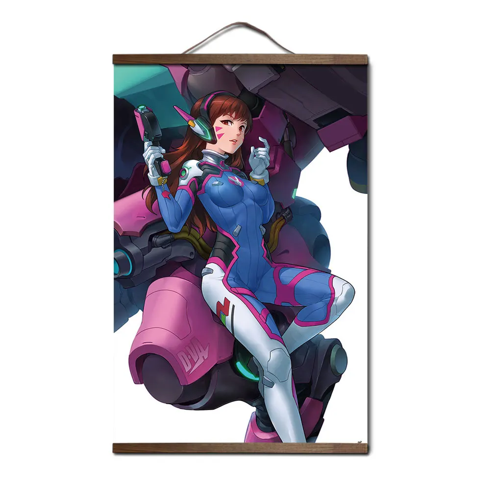 13 Overwatchs d. va плакат для HD холст декоративные постеры настенная живопись с твердой древесины подвесной прокрутки - Цвет: 13
