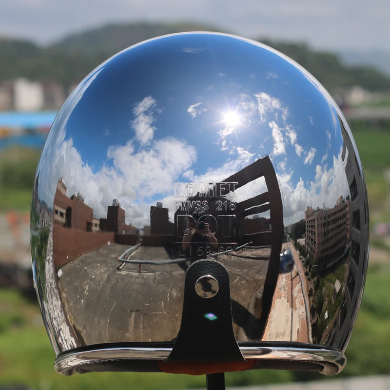 LDMET Винтаж moto rcycle шлем Ретро ATV круизы cooter harley серебристая хромированная vespa cascos para