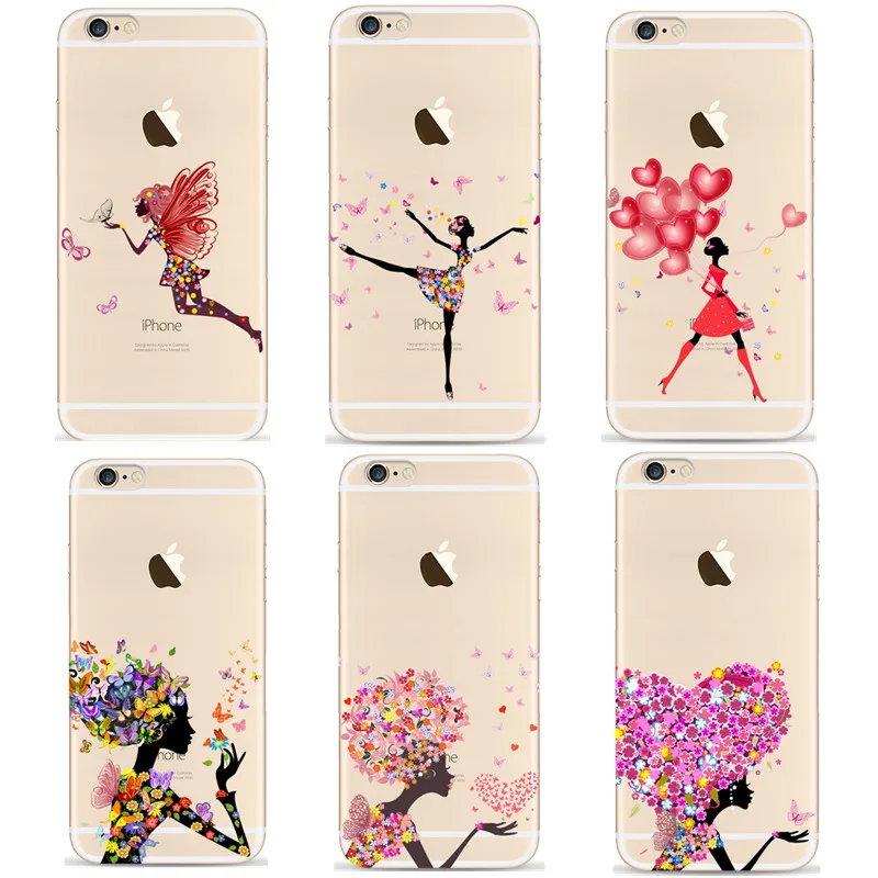 2017 Новый чехол для телефона с рисунком iPhone 4 4S 6 6S 5 5S SE красивой девушки цветочным