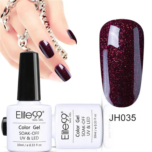 JH035 Elite99 10 мл Гель-лак для ногтей цвет красного вина Полупостоянный замачиваемый Светодиодный УФ Гель-лак для ногтей элегантный дизайн ногтей маникюр Гель-лак - Цвет: JH035